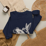 Surreal Bird Sweatshirt, Hummingbird Galaxy Illusion Art Crewneck, Bird Lover Gift, Birdwatching Tee