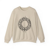 Surreal Christmas Sweatshirt, Wreath Village Illusion Art Crewneck, Christmas Gift, Winter Holiday Sweater