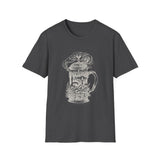 Surreal Coffee Shirt, Stormy Coffee Press Illusion Art Tee, Coffee Lover Gift, Vintage Engraving Tee