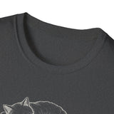 Surreal Cat Shirt, Cloud Cat Illusion Art Tee, Cat Lover Gift, Vintage Engraving Cat Tee