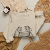 Surreal Cat Sweatshirt, Fishbowl Ocean Illusion Art Crewneck, Cat Lover Gift, Vintage Engraving Cat Tee