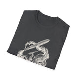 Surreal Bookish Shirt, Ink Octopus Illusion Art Tee, Book Lover Gift, Reader Tee, Dark Academia Shirt