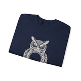 Surreal Bird Sweatshirt, Pocket Watch Owl Illusion Art Crewneck, Bird Lover Gift, Birdwatching Tee