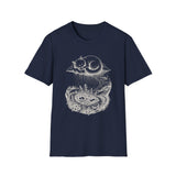 Surreal Cat Shirt, Cloud Cat Illusion Art Tee, Cat Lover Gift, Vintage Engraving Cat Tee