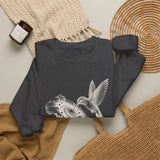 Surreal Bird Sweatshirt, Hummingbird Galaxy Illusion Art Crewneck, Bird Lover Gift, Birdwatching Tee