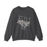 Surreal Travel Sweatshirt, Map Ocean Waves Illusion Art Crewneck, Adventure Gift, Wanderlust Tee