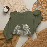 Surreal Cat Sweatshirt, Fishbowl Ocean Illusion Art Crewneck, Cat Lover Gift, Vintage Engraving Cat Tee