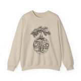 Surreal Christmas Sweatshirt, Ornament Town Illusion Art Crewneck, Christmas Gift, Winter Holiday Sweater