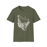 Surreal Music Shirt, Birds on a Wire Melody Illusion Art Tee, Musician Gift, Piano Guitar Tee