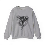 Surreal Space Sweatshirt, Zipper Galaxy Illusion Art Crewneck, Astronomy Tee, Space Lover Gift