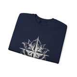 Surreal Travel Sweatshirt, Compass Flower Illusion Art Crewneck, Adventure Gift, Wanderlust Tee