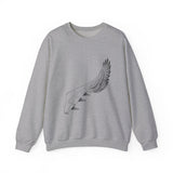 Surreal Pilot Sweatshirt, Airplane Bird Wing Illusion Art Crewneck, Aviation Gift, Vintage Engraving Tee