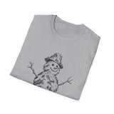 Surreal Christmas Shirt, Snowman Mountain Illusion Art Tee, Christmas Gift, Winter Holiday Tee