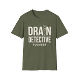 Drain Detective Shirt, Funny Plumber Shirt, Plumber Gift, Plumbing Tee, Tradesman Gift