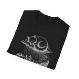 Surreal Cat Shirt, Cloud Cat Illusion Art Tee, Cat Lover Gift, Vintage Engraving Cat Tee