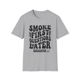 Smoke First, Questions Later Shirt, Funny Beekeeper Shirt, Beekeeping Gift, Beekeeper Tee, Honey Lover Gift