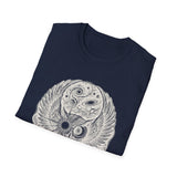 Surreal Celestial Shirt, Eclipse Owl Illusion Art Tee, Moon Phase Tee, Mystical Witchy Gift