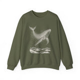Surreal Bird Sweatshirt, Starling Whale Illusion Art Crewneck, Bird Lover Gift, Birdwatching Tee
