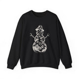 Surreal Christmas Sweatshirt, Snowman Mountain Illusion Art Crewneck, Christmas Gift, Winter Holiday Sweater
