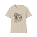 Surreal Paddler Shirt, Kayak to Mountain Illusion Art Tee, Kayaker Gift, Paddling Tee, Lake Life Gift