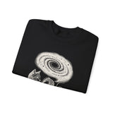 Surreal Cat Sweatshirt, Yarn Galaxy Illusion Art Crewneck, Cat Lover Gift, Vintage Engraving Cat Tee