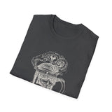 Surreal Coffee Shirt, Stormy Coffee Press Illusion Art Tee, Coffee Lover Gift, Vintage Engraving Tee