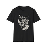 Surreal Bird Shirt, Feather Quill River Illusion Art Tee, Bird Lover Gift, Birdwatching Tee