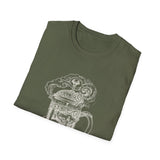 Surreal Coffee Shirt, Stormy Coffee Press Illusion Art Tee, Coffee Lover Gift, Vintage Engraving Tee