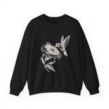 Surreal Bird Sweatshirt, Hummingbird Galaxy Illusion Art Crewneck, Bird Lover Gift, Birdwatching Tee