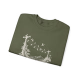 Surreal Music Sweatshirt, Birds on a Wire Melody Illusion Art Crewneck, Musician Gift, Piano Guitar Tee