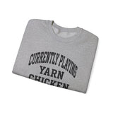 Currently Playing Yarn Chicken Sweatshirt, Funny Crochet Sweatshirt, Crocheter Gift, Yarn Lover Crewneck, Christmas Gift for Crocheter