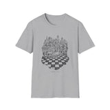 Surreal Chess Club Shirt, Chessboard to City Illusion Art Tee, Chess Player Gift, Chess Tee, Chess Lover Gift