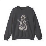 Surreal Christmas Sweatshirt, Snowman Mountain Illusion Art Crewneck, Christmas Gift, Winter Holiday Sweater