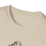 Surreal Christmas Shirt, Snowman Mountain Illusion Art Tee, Christmas Gift, Winter Holiday Tee