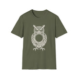Surreal Bird Shirt, Pocket Watch Owl Illusion Art Tee, Bird Lover Gift, Birdwatching Tee
