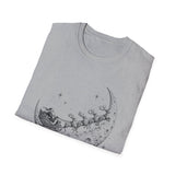 Surreal Christmas Shirt, Sleigh Across the Moon Illusion Art Tee, Christmas Gift, Winter Holiday Tee