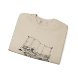 Surreal Travel Sweatshirt, Map Ocean Waves Illusion Art Crewneck, Adventure Gift, Wanderlust Tee