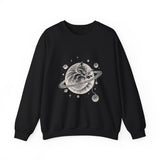 Surreal Cat Sweatshirt, Cat Planet Illusion Art Crewneck, Cat Lover Gift, Vintage Engraving Cat Tee