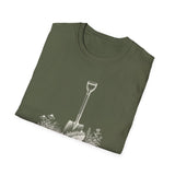 Surreal Garden Shirt, Shovel Night Sky Illusion Art Tee, Gardener Gift, Botanical Plant Tee
