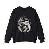 Surreal Music Sweatshirt, Piano Key Train Bridge Illusion Art Crewneck, Musician Gift, Piano Guitar Tee