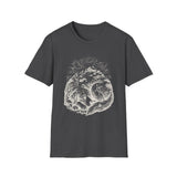 Surreal Dog Shirt, Sleeping Dog Mountain Illusion Art Tee, Dog Lover Gift, Vintage Engraving Dog Tee