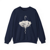 Surreal Celestial Sweatshirt, Umbrella Full of Stars Illusion Art Crewneck, Moon Phase Tee, Mystical Witchy Gift