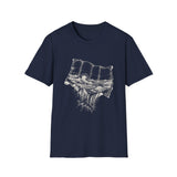 Surreal Travel Shirt, Map Ocean Waves Illusion Art Tee, Adventure Gift, Wanderlust Tee