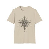 Surreal Travel Shirt, Compass Flower Illusion Art Tee, Adventure Gift, Wanderlust Tee