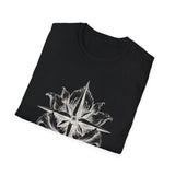 Surreal Travel Shirt, Compass Flower Illusion Art Tee, Adventure Gift, Wanderlust Tee