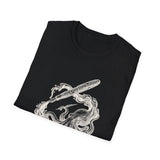 Surreal Bookish Shirt, Ink Octopus Illusion Art Tee, Book Lover Gift, Reader Tee, Dark Academia Shirt