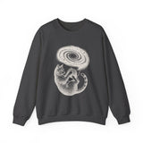 Surreal Cat Sweatshirt, Yarn Galaxy Illusion Art Crewneck, Cat Lover Gift, Vintage Engraving Cat Tee