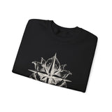 Surreal Travel Sweatshirt, Compass Flower Illusion Art Crewneck, Adventure Gift, Wanderlust Tee