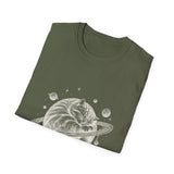 Surreal Cat Shirt, Cat Planet Illusion Art Tee, Cat Lover Gift, Vintage Engraving Cat Tee
