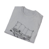Surreal Travel Shirt, Map Ocean Waves Illusion Art Tee, Adventure Gift, Wanderlust Tee